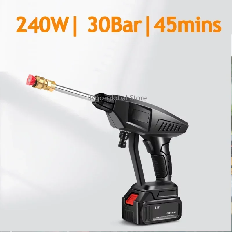 

15000mAh Electric Cordless High Pressure Washer Spray Water Gun 25V Battery Car Wash Pressure Water Nozzle Cleaning Machin