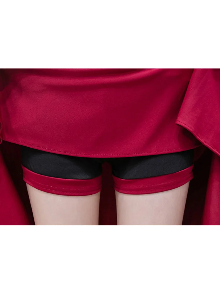 Fashion New Pockets Style Women Skirts Solid Color Knee-Length Casual Lady Summer Spring Autumn Elegant A-line Skirt Red Black