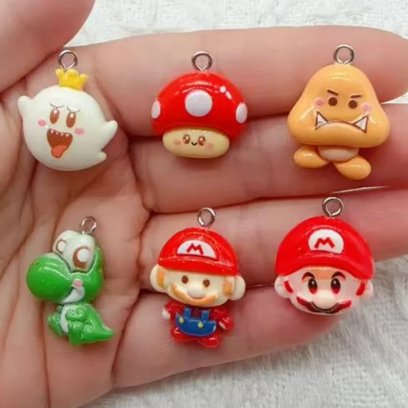 Pendentif en résine de dessin animé, 10 pièces, fabrication de bijoux, boucles d'oreilles, accessoires pour porte-clés, DIY