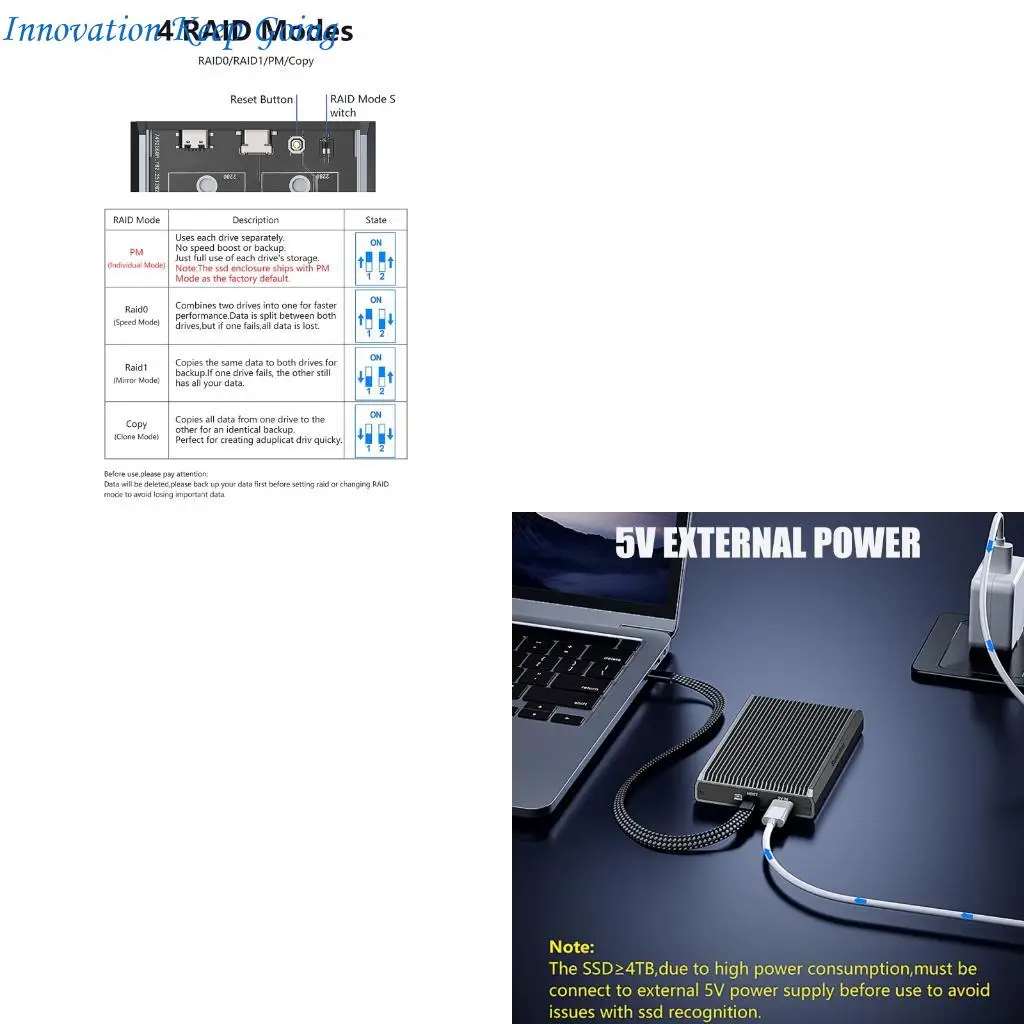 E65C Tool less Installation External Drive Box for Double Protocols SSDs Aluminum Cooling Enhances Performances
