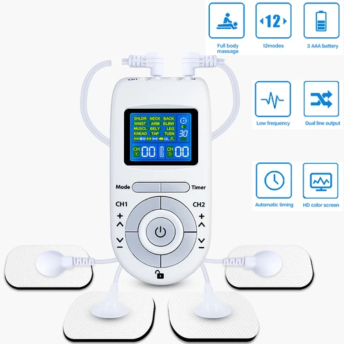Estimulador muscular eléctrico TENS EMS, masajeador facial y corporal con acupuntura, terapia Digital, herramienta de masaje Herald, dispositivo electroestimulador