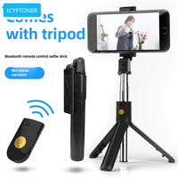 ICYFTONER K07 Bluetooth Remote Control Integrated Tripod Mobile Selfie Stick Live Selfie Stick Mini Universal