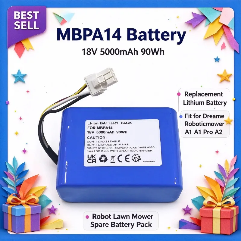 MBPA14 18V 5000mAh 90Wh Replacement Lithium Battery Fit for Dreame Roboticmower A1 A1 Pro A2 Robot Lawn Mower Spare Battery Pack