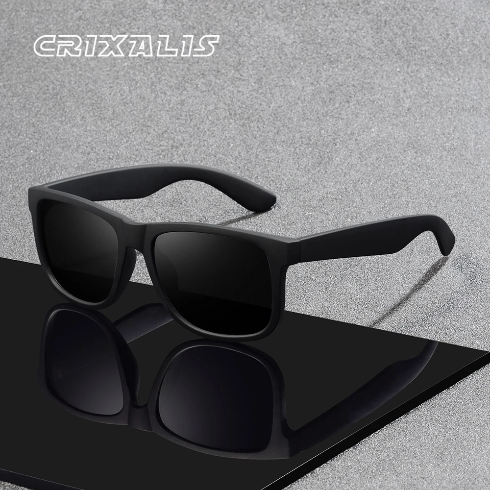 CRIXALIS Quadratische polarisierte Sonnenbrille für Damen und Herren, Vintage-Mode, Fahren, Angeln, Outdoor, Klettern, Spiegel, UV400-Schutz