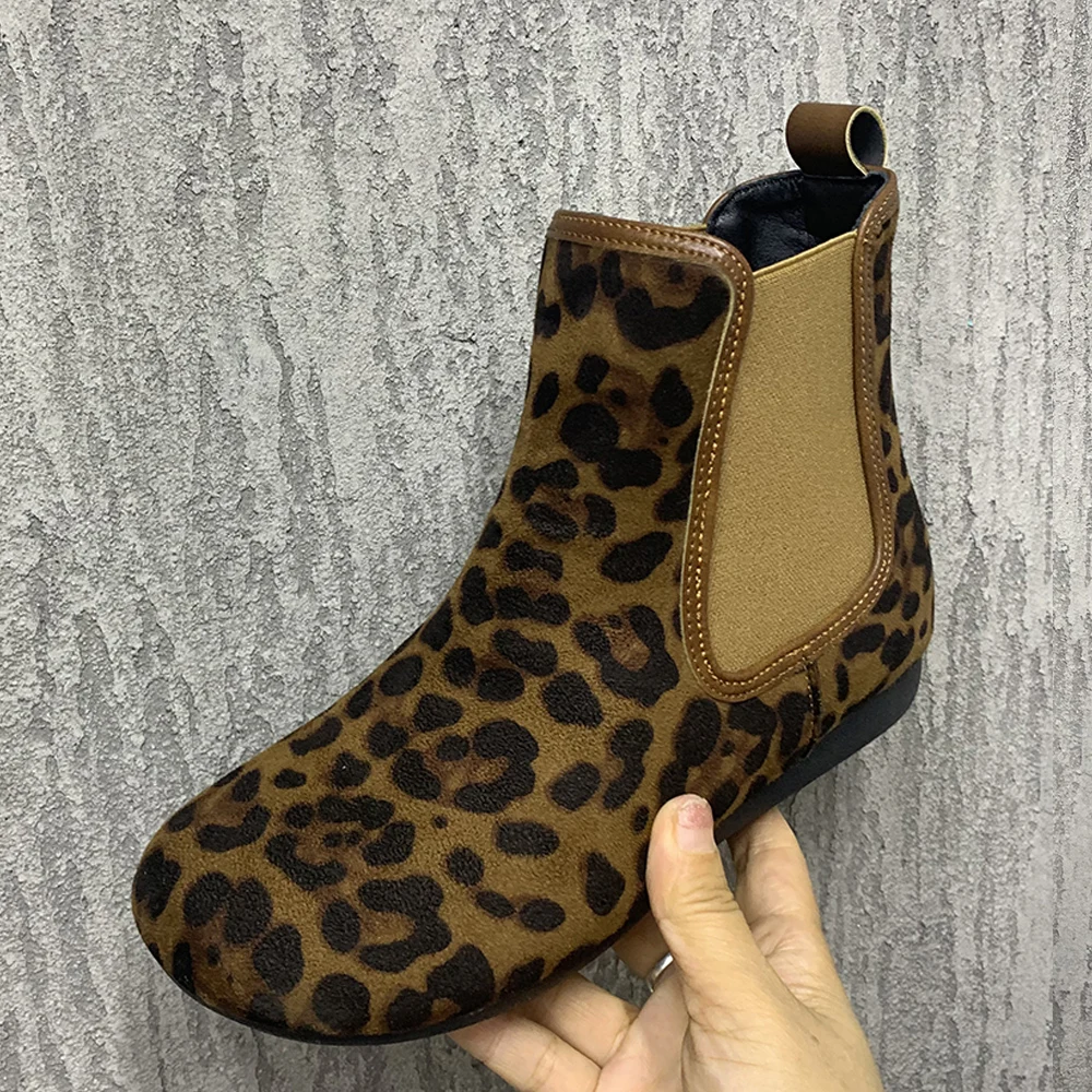 Fashion Leopard Women Boots Plus Size Flat Snow Boots Antislip Ankel Boots Warm Fur Winter Women Shoes Plush Brand Autumn Boots