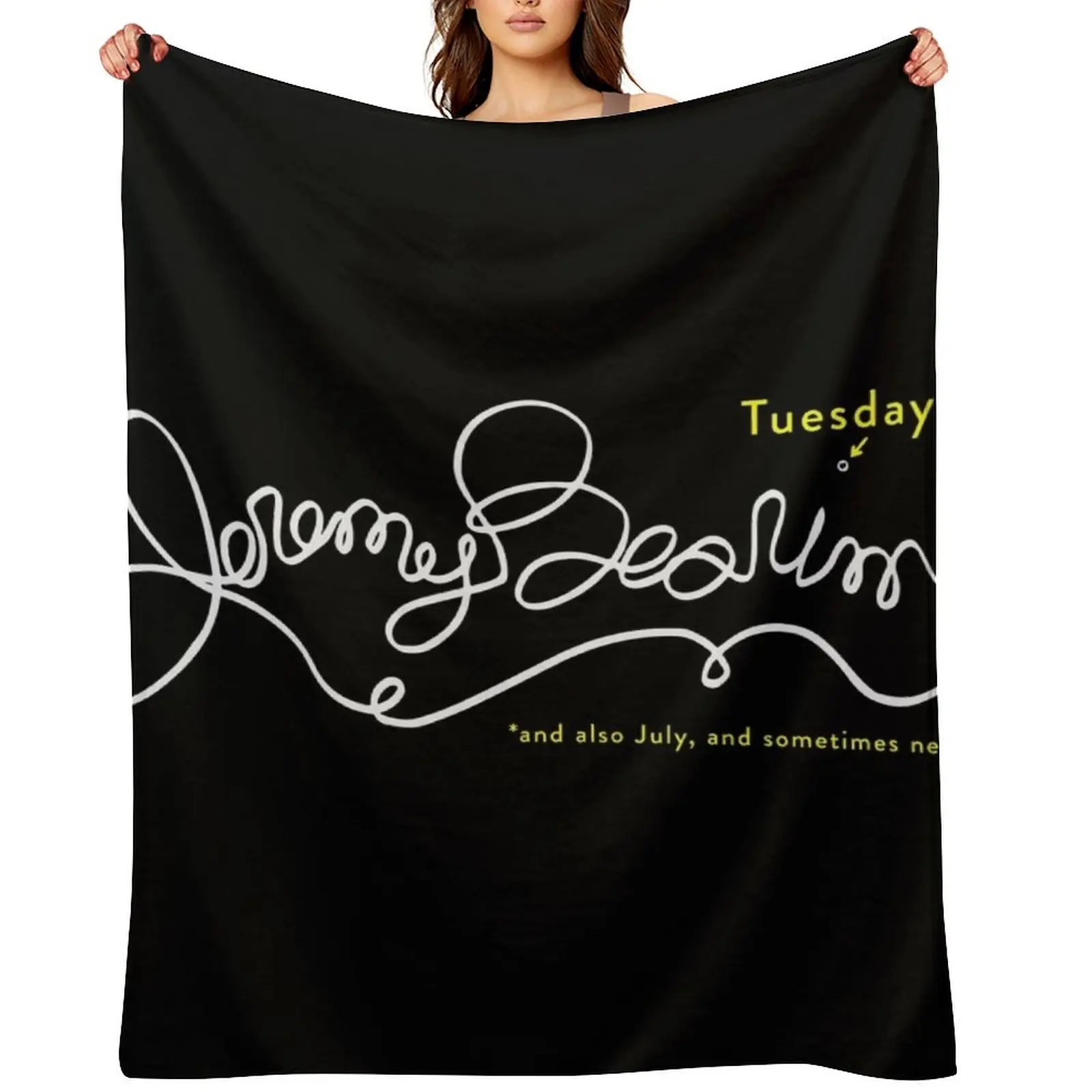 Jeremy Bearimy in white (with notation) Throw Blanket anime Beach Decorative Sofa Sofas Blankets