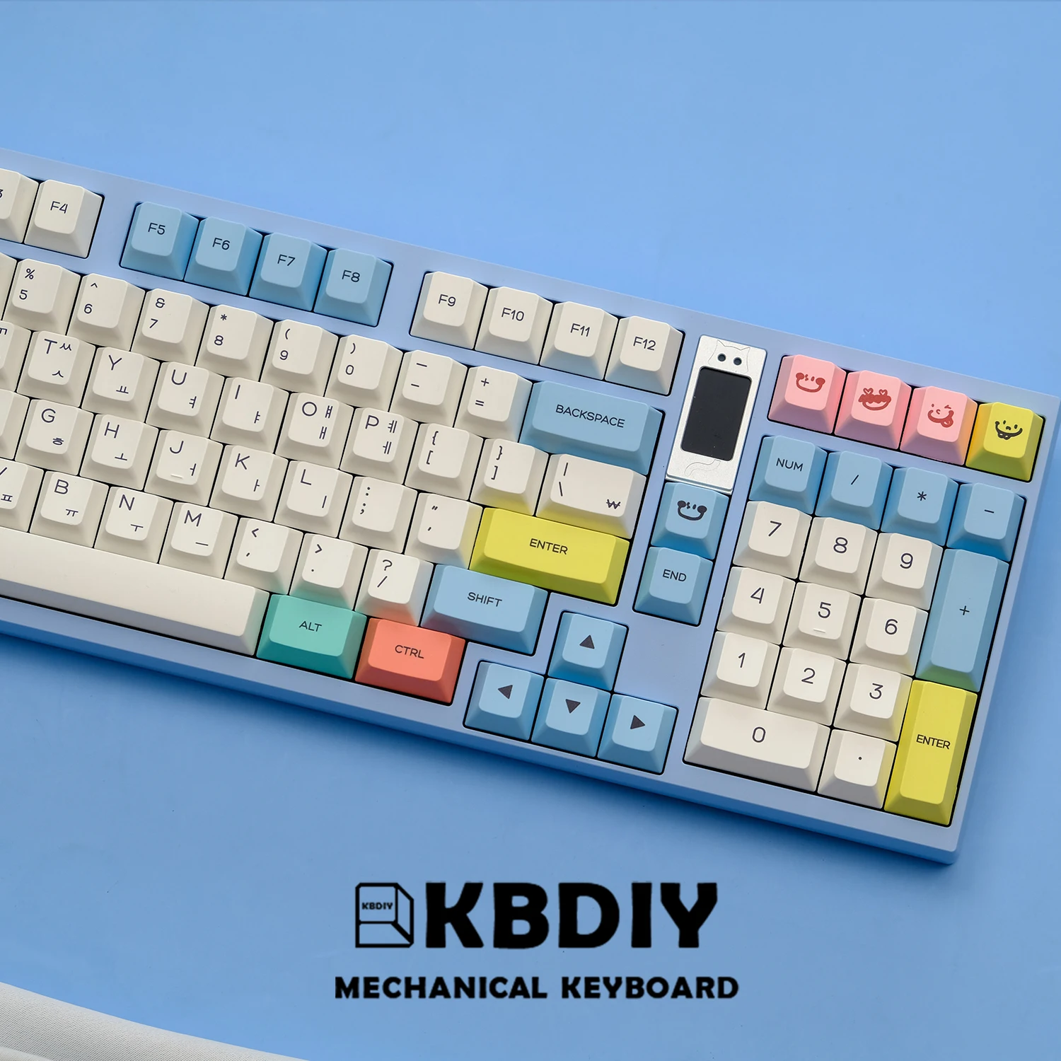 KBDiy Cherry Profile PBT-Tastenkappen, koreanische japanische Tastenkappe, Pastellkreide-Thema, MX-Schalter für mechanische Tastatur, KIT ISO 7U, 144 Tasten – Detail 15