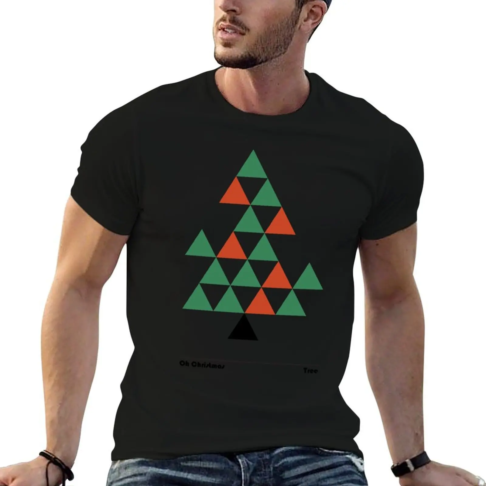 

Oh Christmas Tree, Abstract Bauhaus Illustration T-Shirt cotton t shirt pack t shirt man plain cotton t shirt man T-shirt