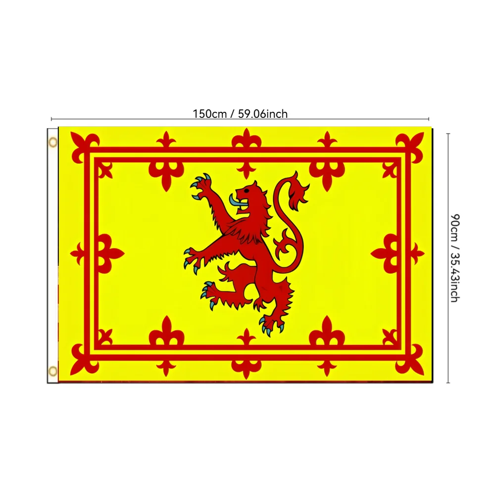Löwe-Rampant of Scotland-Flagge, 2 x 3 Fuß, 91 x 152 cm, schottisches königliches Banner, Polyester-Flagge zur Dekoration