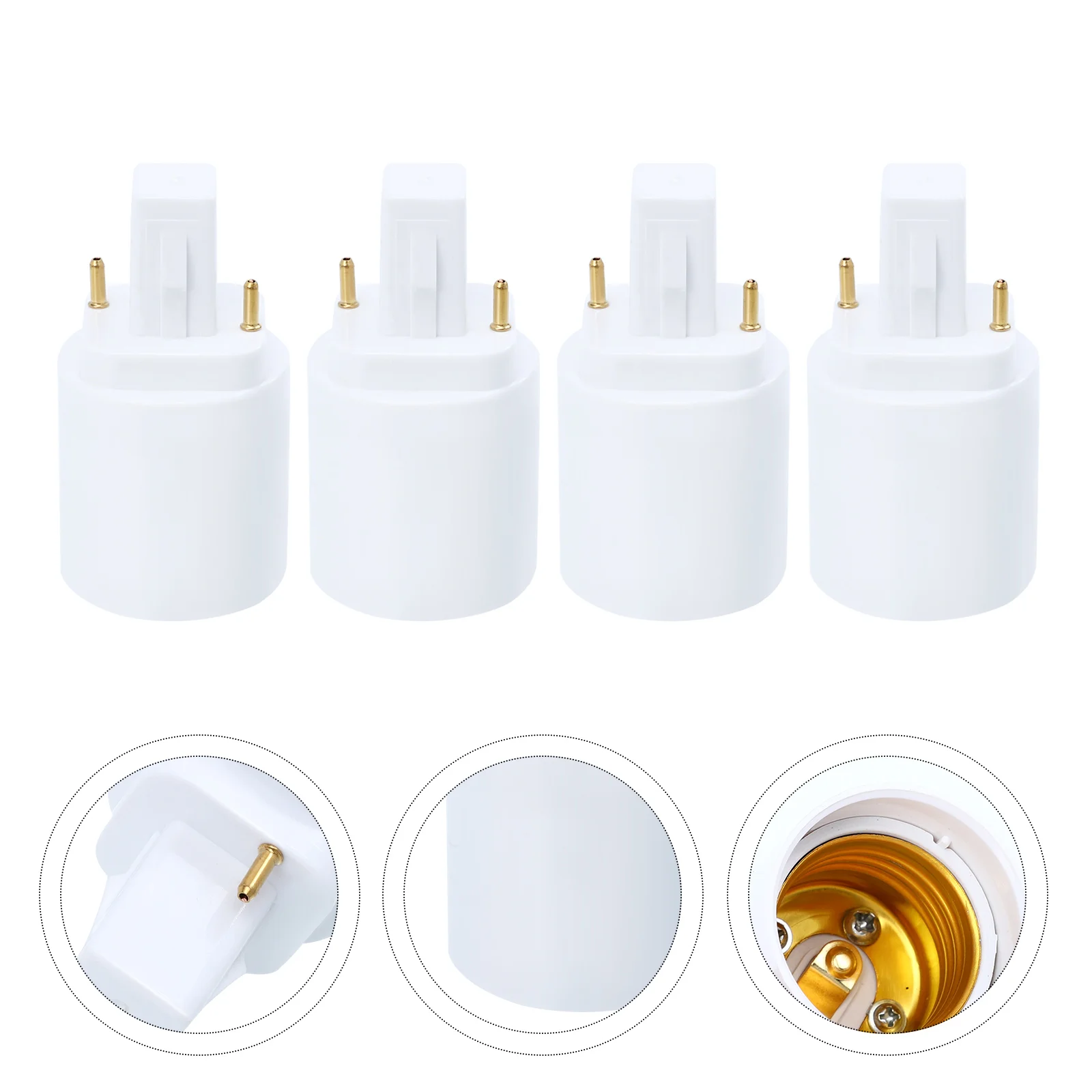 4pcs Professional G24D to E27 2 Pin Light Bulb Socket Adapter Light Holder