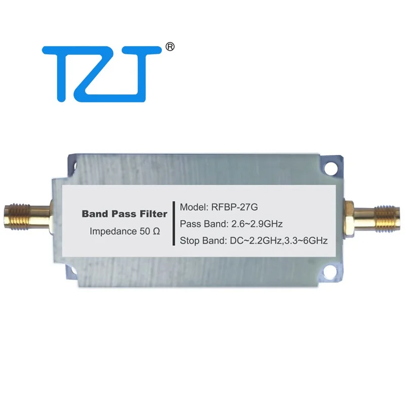 

TZT 2.7-3GHz/3.3GHz/4GHz/4.5GHz/2.4GHz Bandpass Filter BPF with SMA Female Connector 50ohms Impedance High Quality RF Accessory