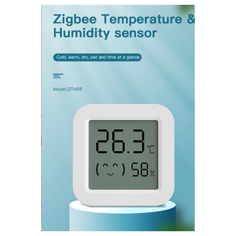 Sensor de umidade e temperatura full-tuya zigbee mini display digital lcd app controle remoto termômetro higrômetro