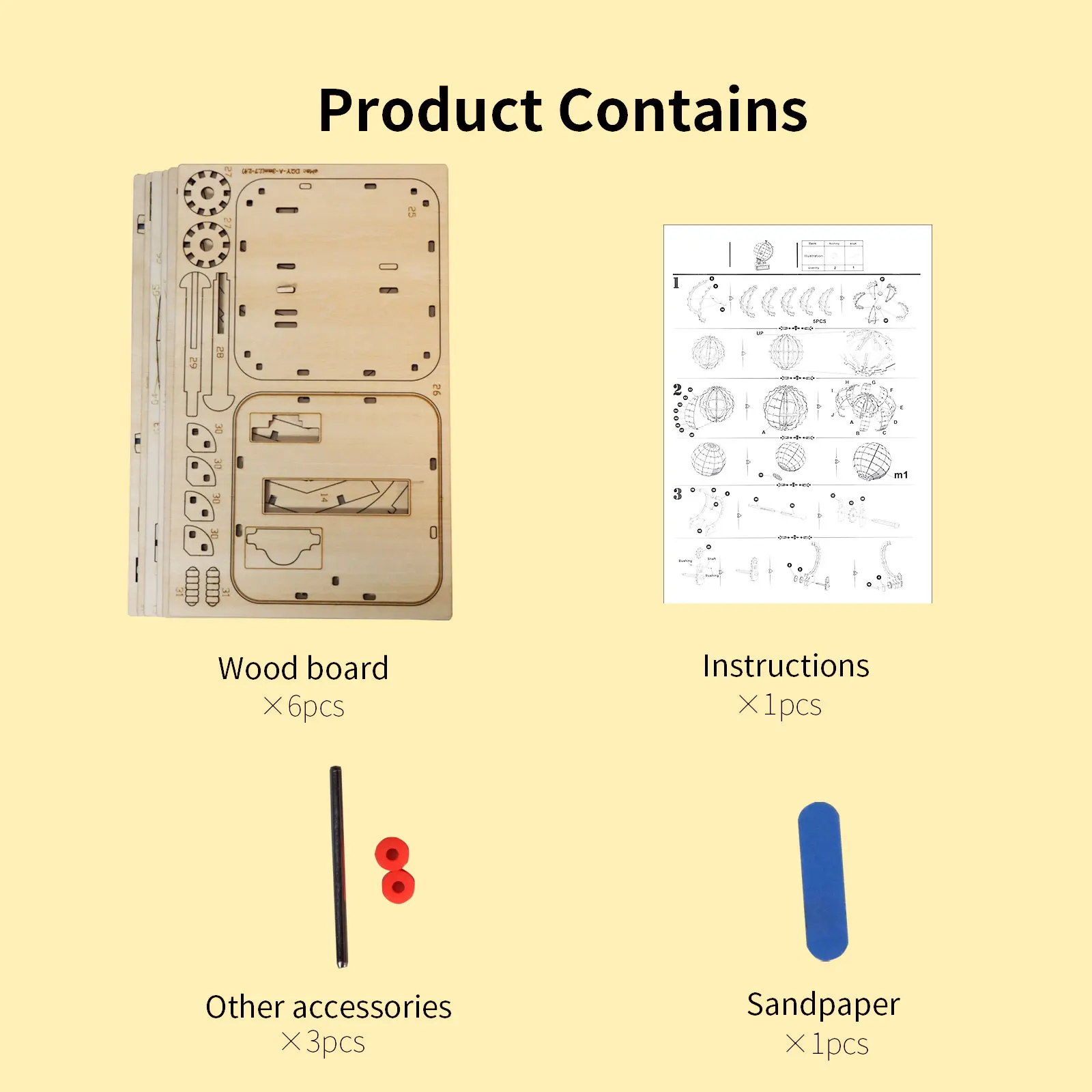 لغز الكرة الأرضية الخشبية ثلاثية الأبعاد - نموذج خريطة العالم التعليمي، هدية إبداعية للمناسبات وديكور مكتبي للبالغين والمراهقين