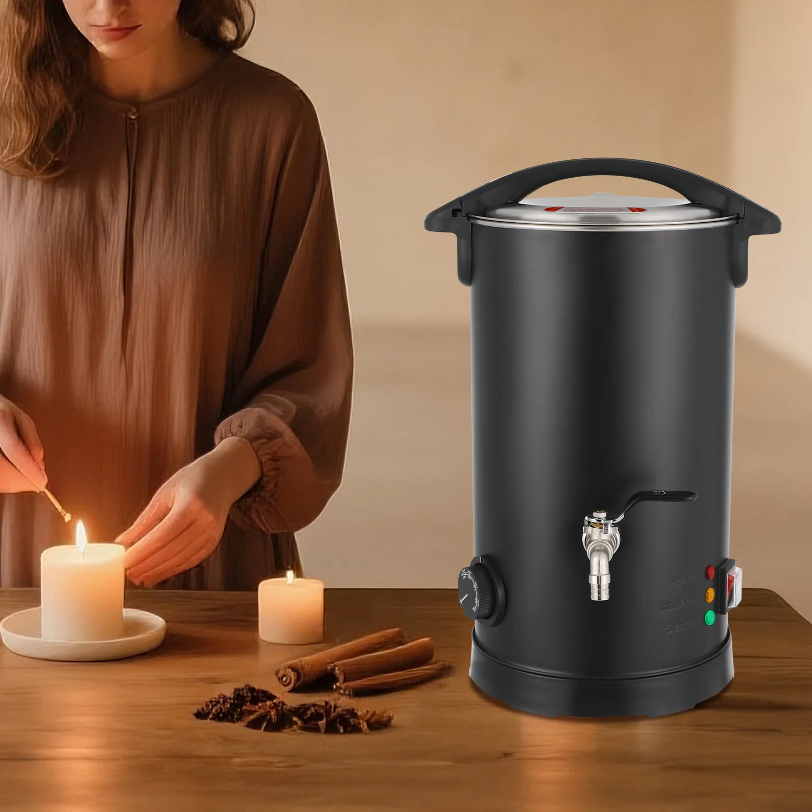 

5L Stainless Steel Wax Melter, 1100W Electric Wax Melting Pot for Soy Wax, Bee Wax, for Soaps, Lip Balms, Candles Making (Black)