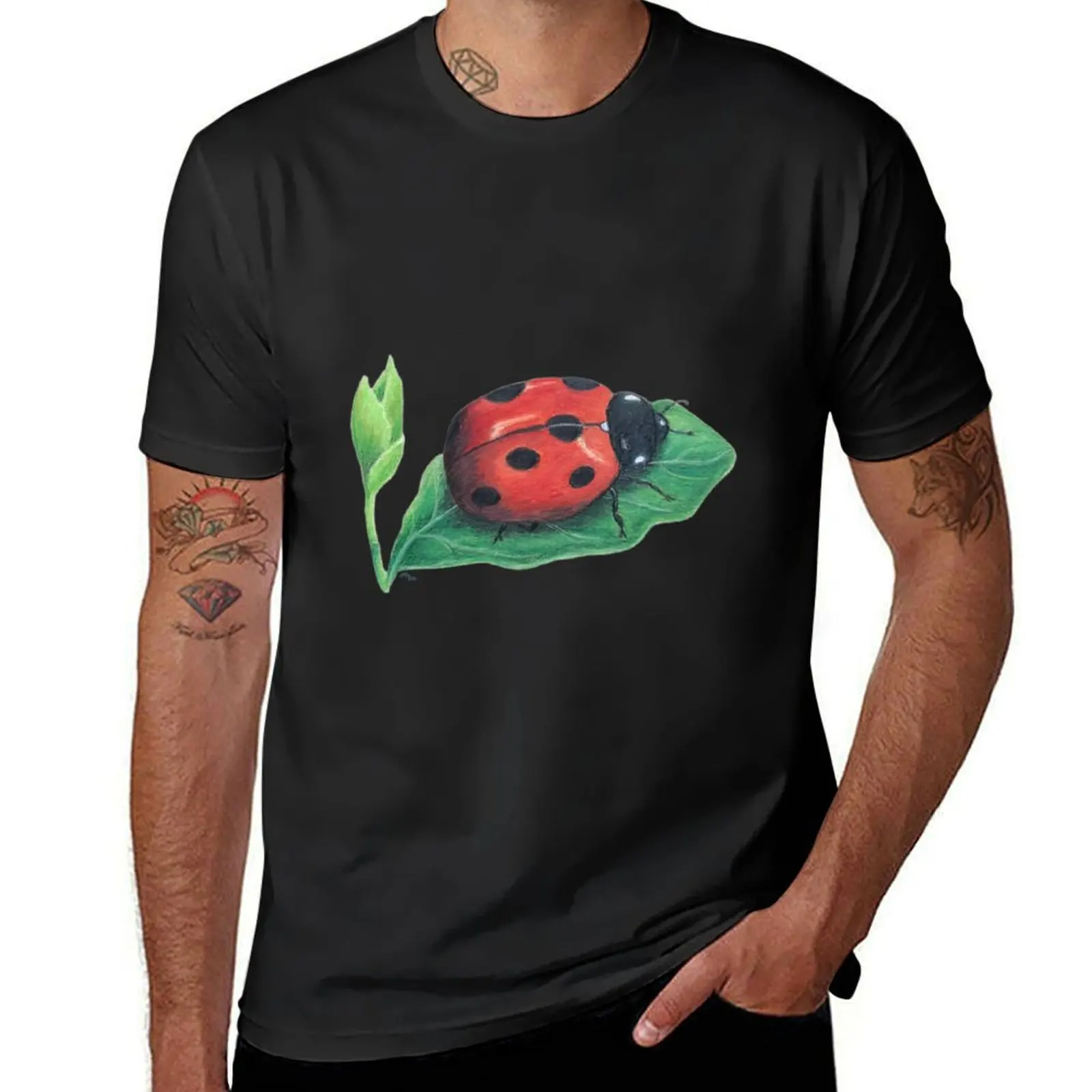 Pretty ladybug insect T-Shirt quick-drying heavyweights mens graphic t-shirts anime