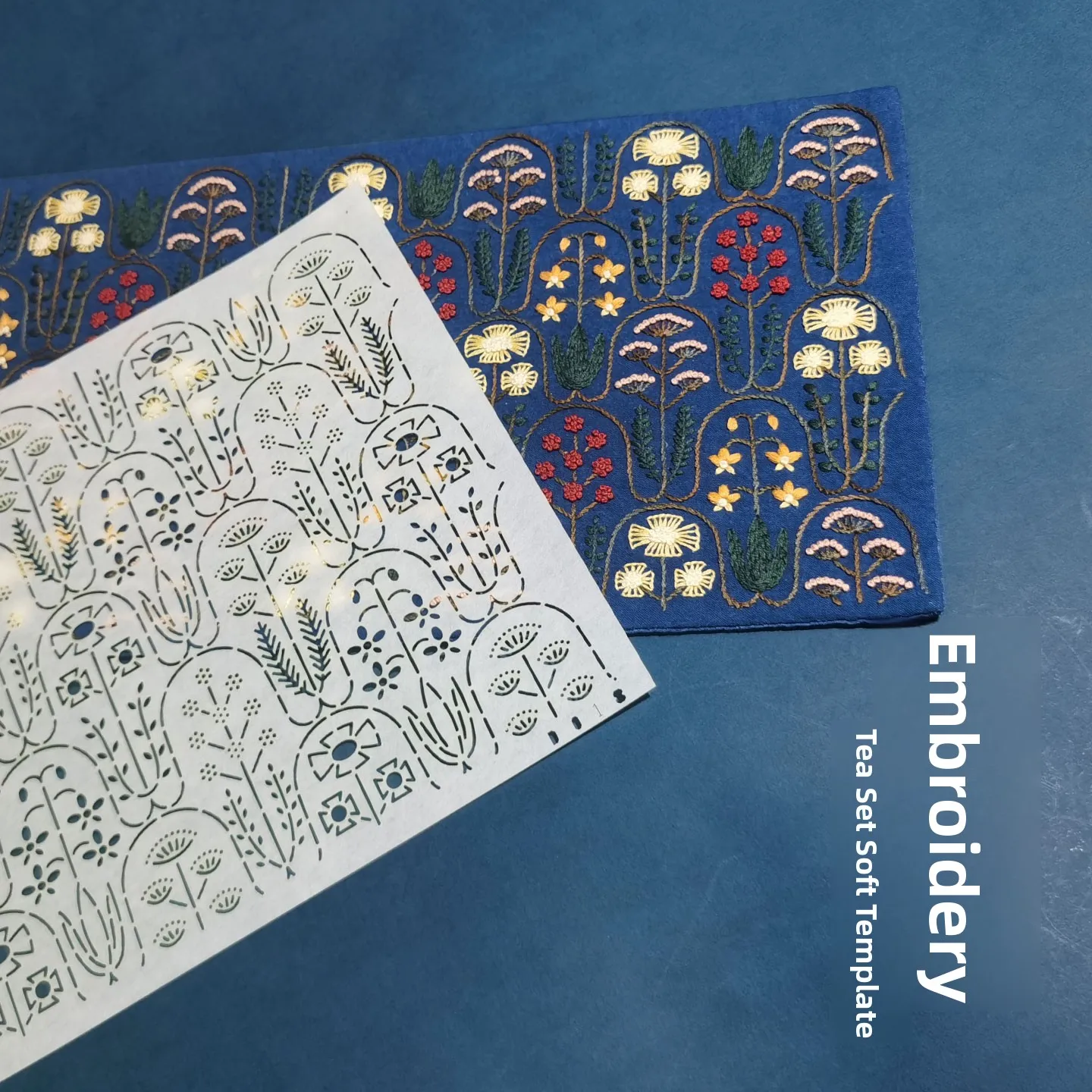 Handmade Soft Template Embroidery Flower Pattern Tea Mat Stencil Reusable Hollow out Tracing Paste for DIY Sewing Tools - view 2