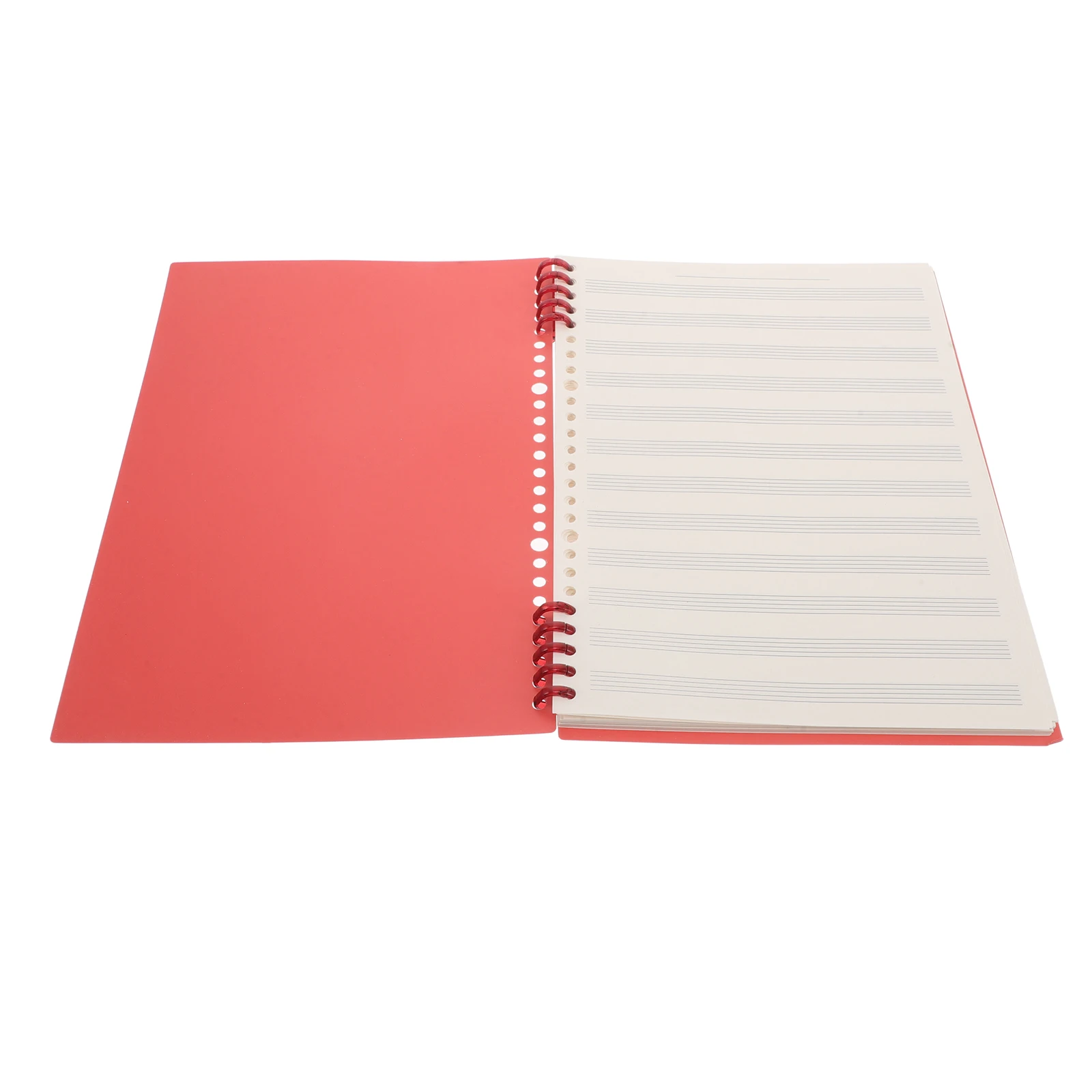 

Five Line Loose Leaf Book B5 Red Detachable Music Composition Notebooks Kids Narrow Staff Piano Guitar Sheet Music Books