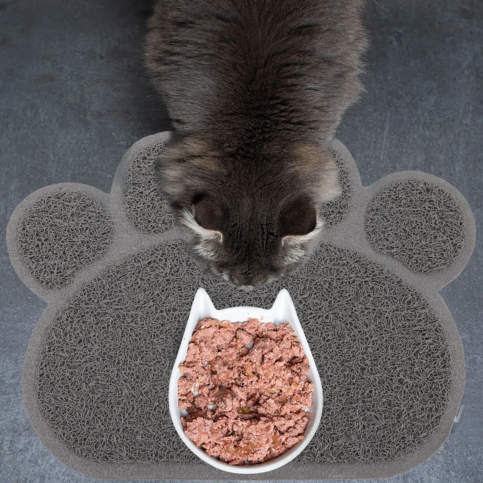 

PVC Cat Litter Mat Grey Color Non Skid Durable Easy Clean Pet Supplies Kitten Food Drinking Bowl Pad Long Lasting