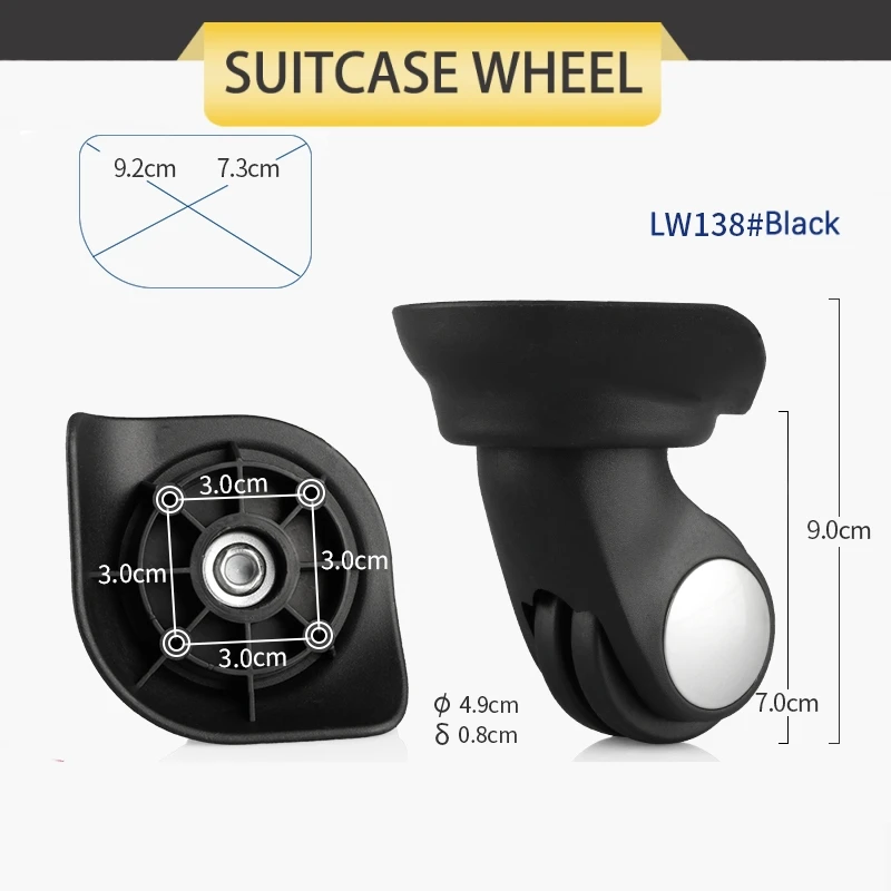 Universal Resistente Ao Desgaste Mudo Rodas, Trolley Mala Acessórios, Manutenção Mala Polia, Couro Mala Rodas