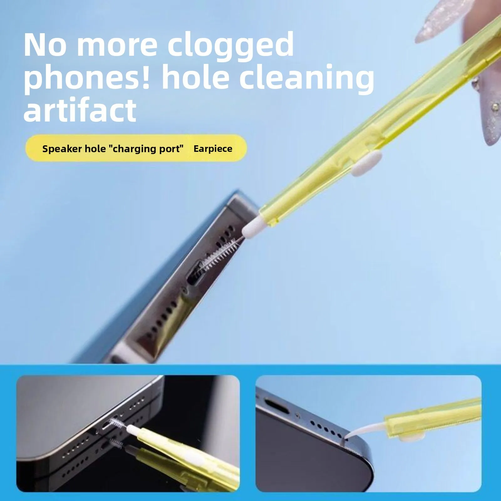 Mobile Phone Speaker Charging Port Cleaning Set Phone Port Gap-Cleaning dust Removal Cleaner Safely Without Damaging Components