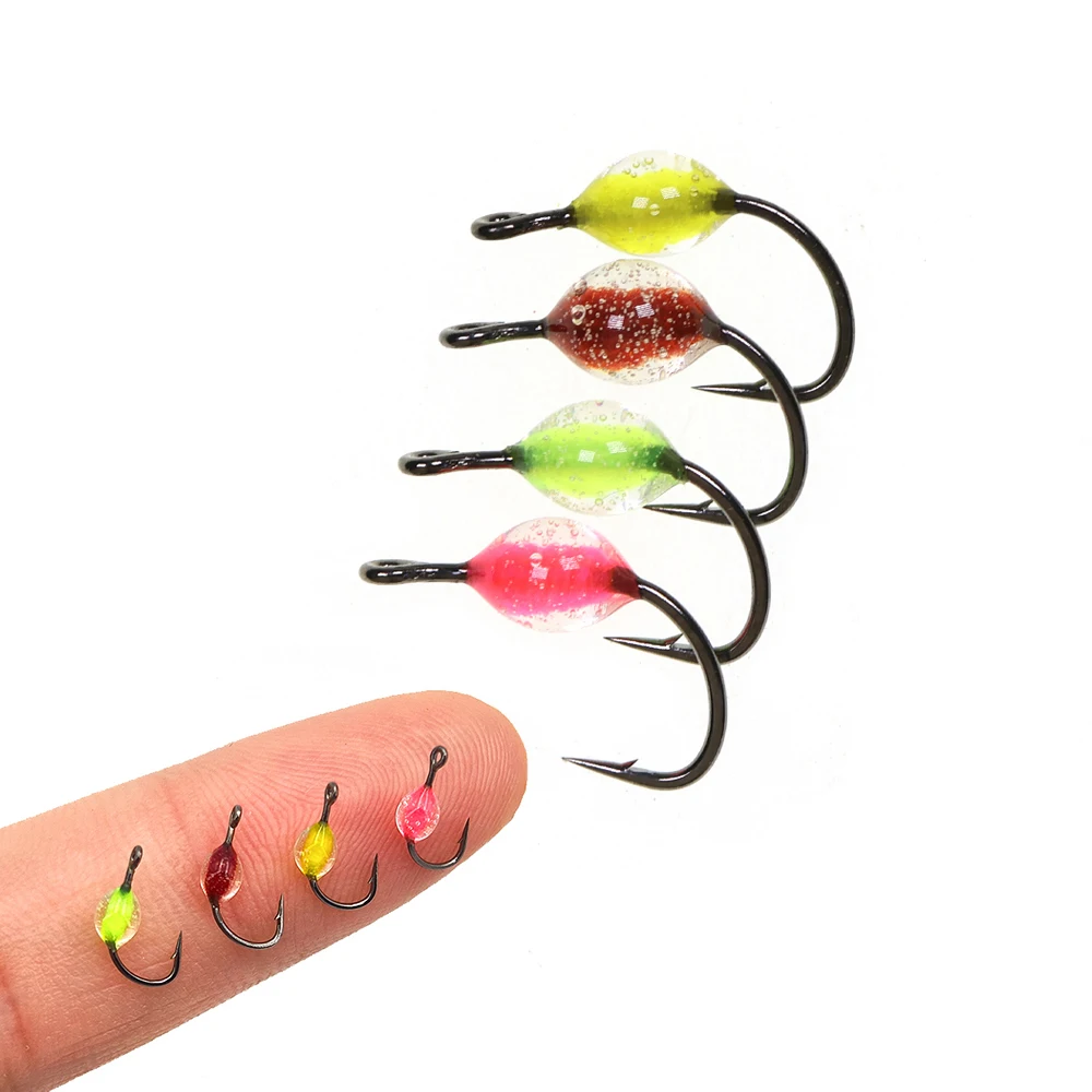 12 PIEZAS # 18 Señuelos de pesca de mosca de imitación de huevas de salmón realistas, tipo 'Egg Flies', con cuerpo de epoxi, color caramelo, UV Glo Bug, para trucha, lubina y pescado perrito