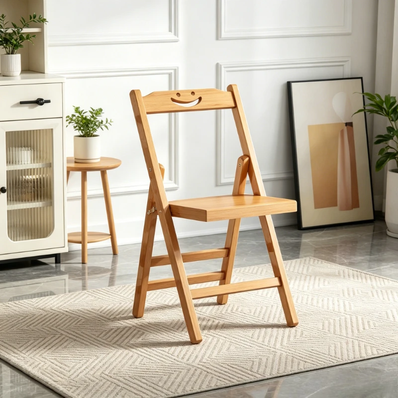 Foldable Wooden Stool, Portable Outdoor Chair for Fishing or Home Use, Solid Bamboo Frame, Cross Support,Smooth Rounded Corners