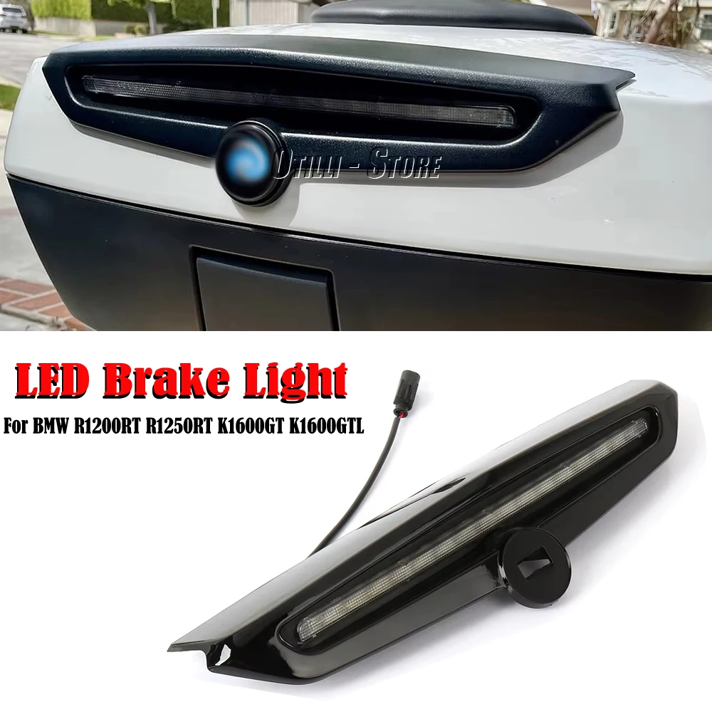 New LED Brake Light Top Case Cover 49L Black Chrome Motorcycle Accessories For BMW K1600GT K1600GTL Exclusive R1200RT R1250RT