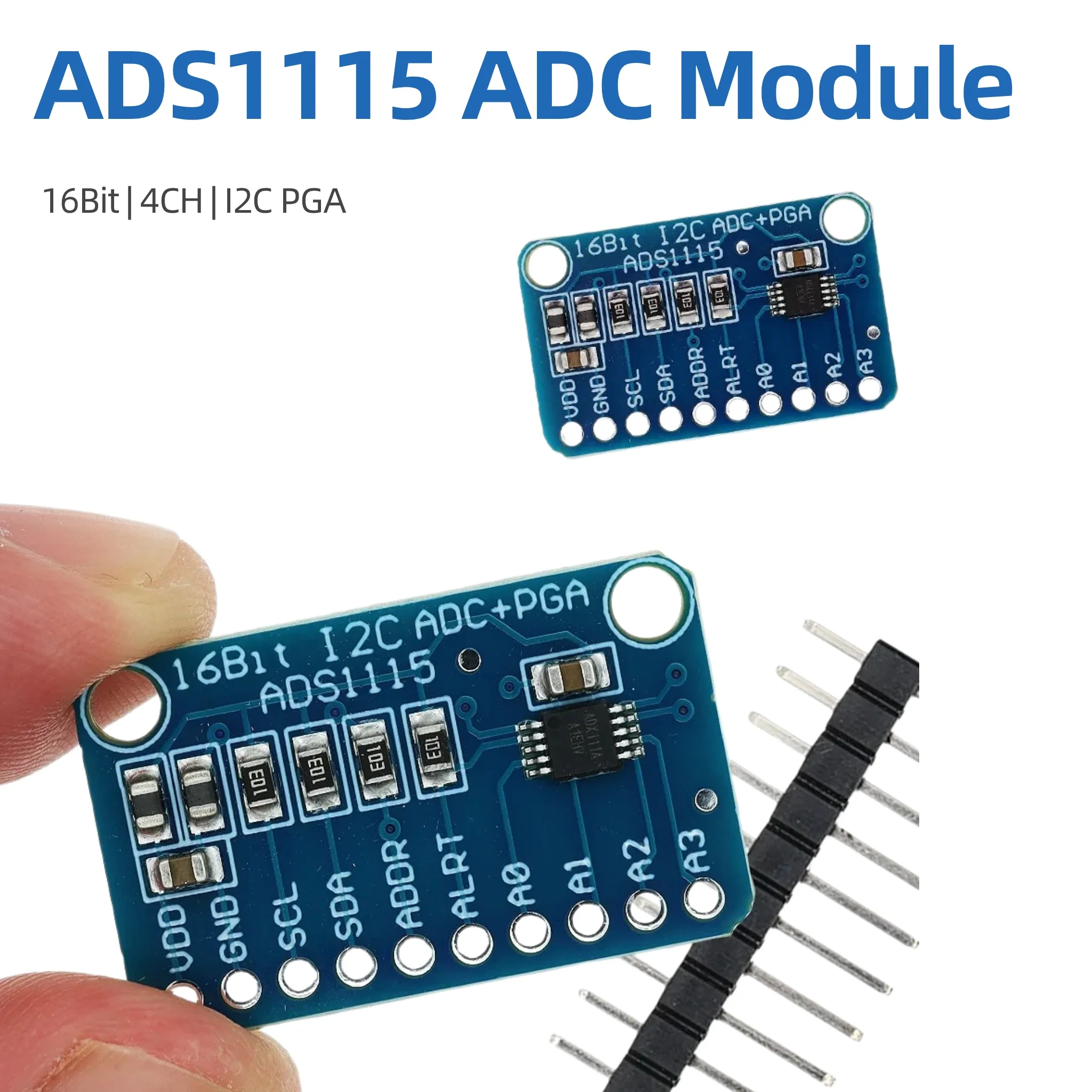 ADS1115 16 Bit 4 Channel I2C ADC Module Programmable Gain Amplifier PGA Analog-to-Digital Converter For Arduino ESP32