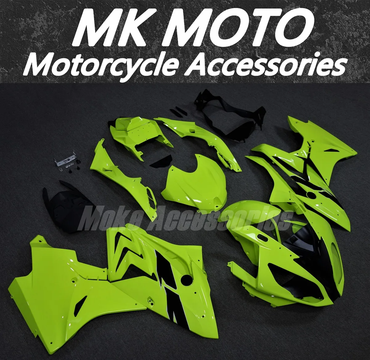 

Комплект обтекателей для S1000rr 2017-2018, высококачественный комплект кузовных деталей из АБС-пластика, черный, с неоновым флуоресцентным эффектом