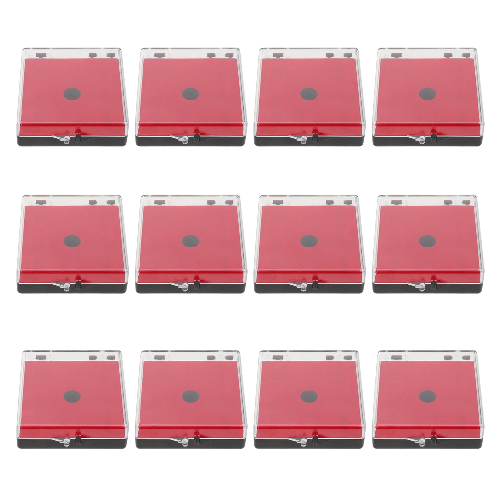 

12pcs Transparent Coin Holder Box With Shockproof Red Liner Compact Currency Storage Organizer For Coin Collection Display