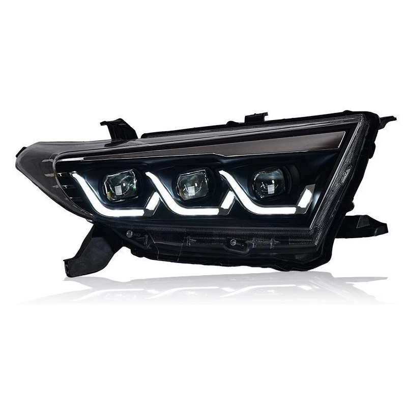 Car Head Lamp Assembly for Highlander Kluger 2012-2014 LED Auto Headlight Upgrade Projector Three Lens Dynamic Light Accessories