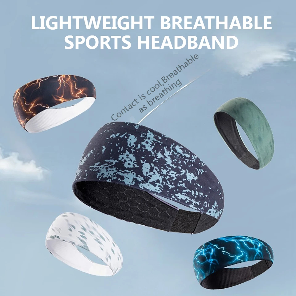 KoKossi Sports Headband Running Sweatband Elastic Absorbent Sweat Breathable Hair Band Cycling Basketball Yoga Head Band Unisex