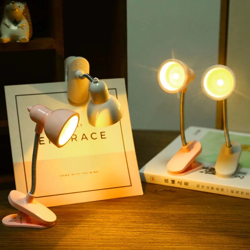 

1Pcs LED Night Lights Cute Mini Table Lamp 360 Degree Rotatable Student Eye Protection Clip-on Reading Lamp