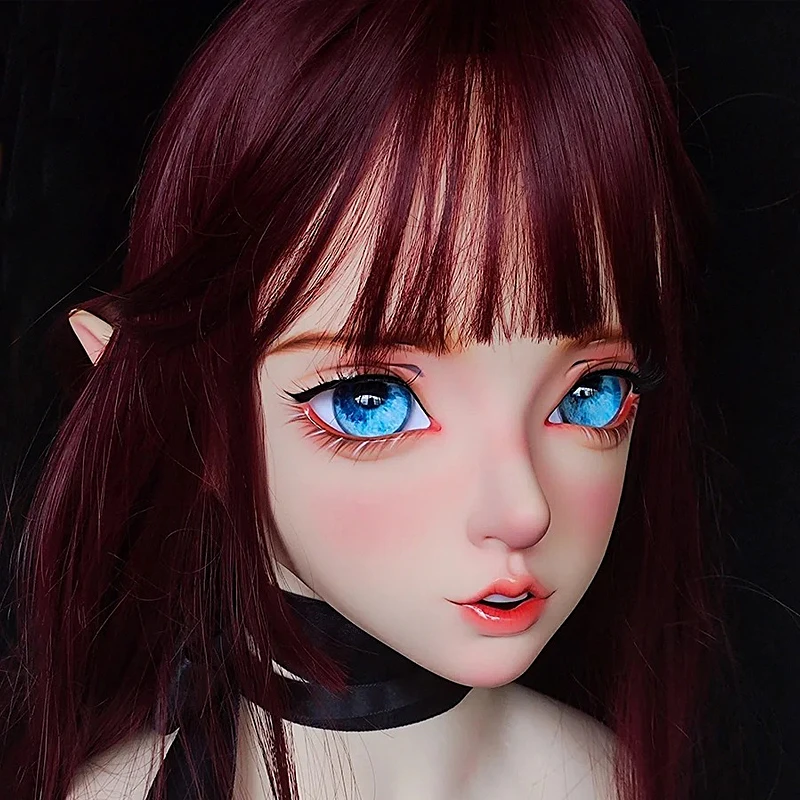 شخصيات أنيمي تأثيري أنثى/فتاة الراتنج كامل الرأس/نصف عقال قفل BJD قناع شخصيات كرتونية تأثيري Kigurumi أو قناع