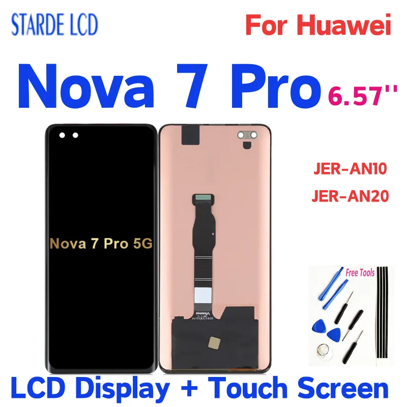 

6.57" AMOLED For Huawei nova 7 Pro LCD Display Touch Screen Digitizer Assembly For Huawei Nova 7Pro 5G JER-AN10 Replacement