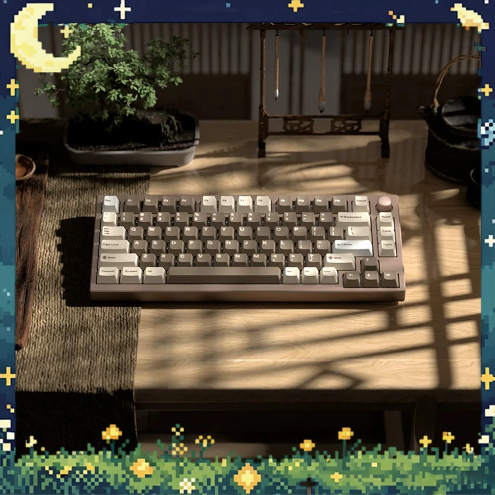 SKN Qingniao75 Mechanical Keyboard 81 Keys Wireless Bluetooth USB Tri Mode Aluminum Gasket Hot Swap RGB Backlit Gaming Keyboard