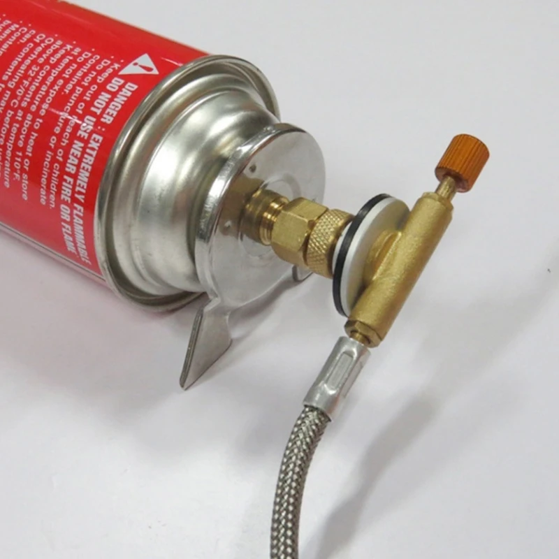 Durability Camping Gas Adapter Converts Flat To Long Gas Canisters Easily