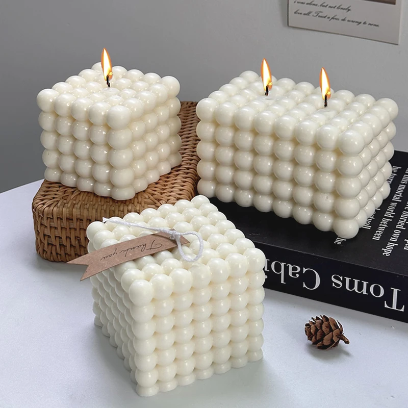 3D Bubble Candle Silicone Mold DIY Handmade Rubik\'s Cube Aromatherapy Wax Molds Plaster Soap Tool Epoxy Mould Home Decoration