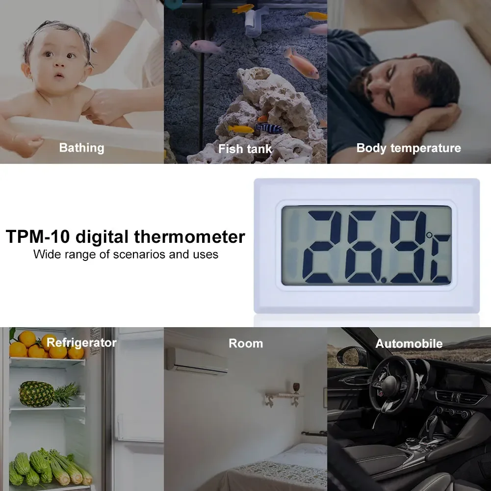 1/2M TPM-10 Mini sensore di temperatura portatile misuratore di temperatura digitale misuratore di temperatura multiuso per frigorifero per acquario