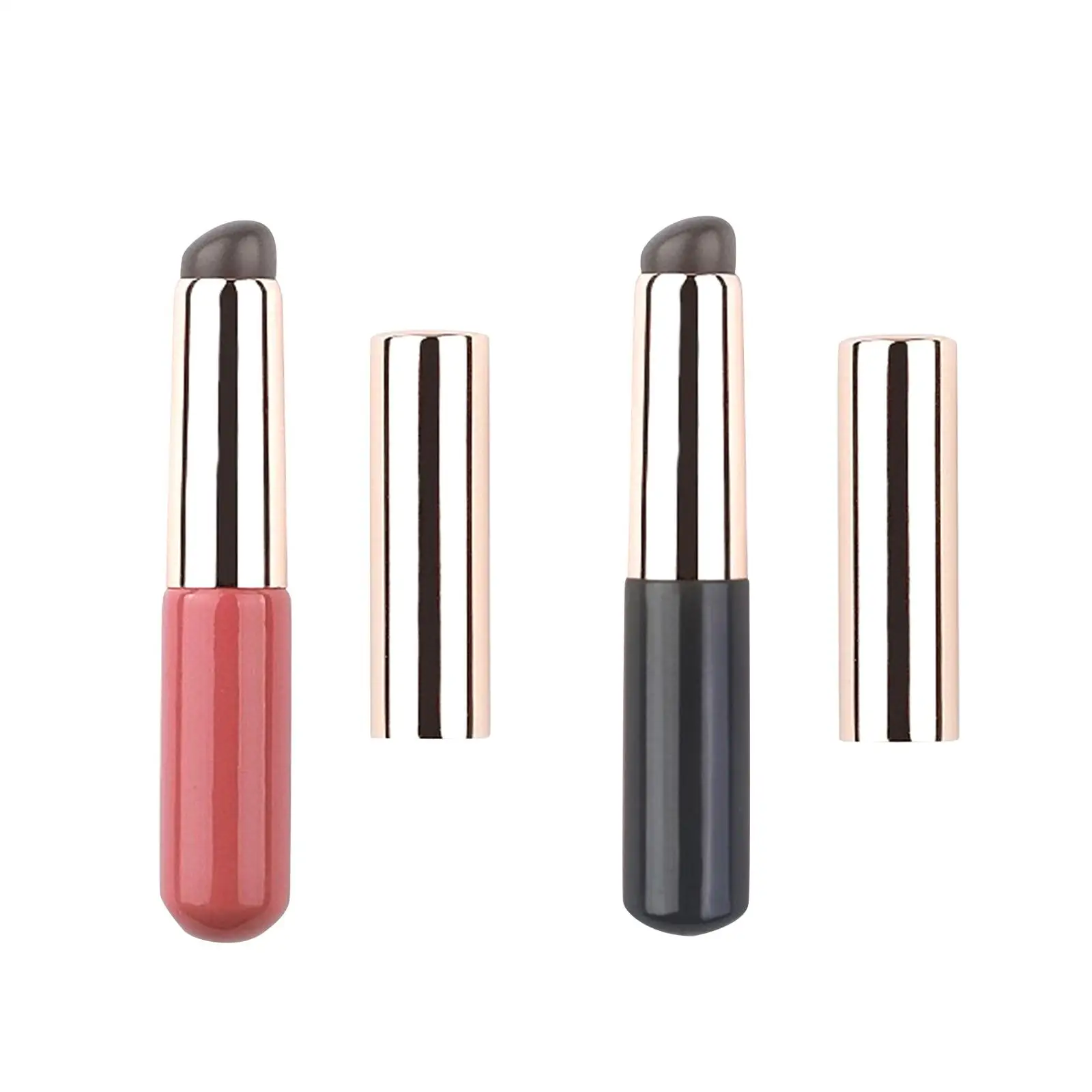 Cute Mini Silicone Lip Brush Portable Reusable Makeup Applicator Soft Round Head for Lipstick Blending Home Travel Stage