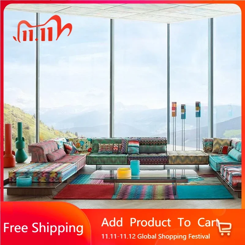 

Postmodern Living Room Sofa European Velvet Large Italian Designer Luxury Couch Modern Trendy Divani Da Soggiorno Home Furniture