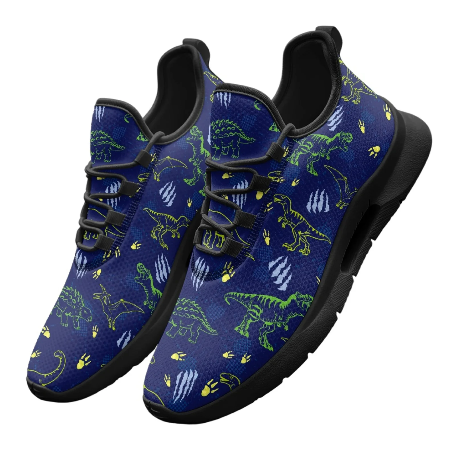 PENSTROLL Dinosaur Print Casual Versatile Men'S Athletic Shoes Mens Sneakers for Adult Outdoor Activities Daily Wear