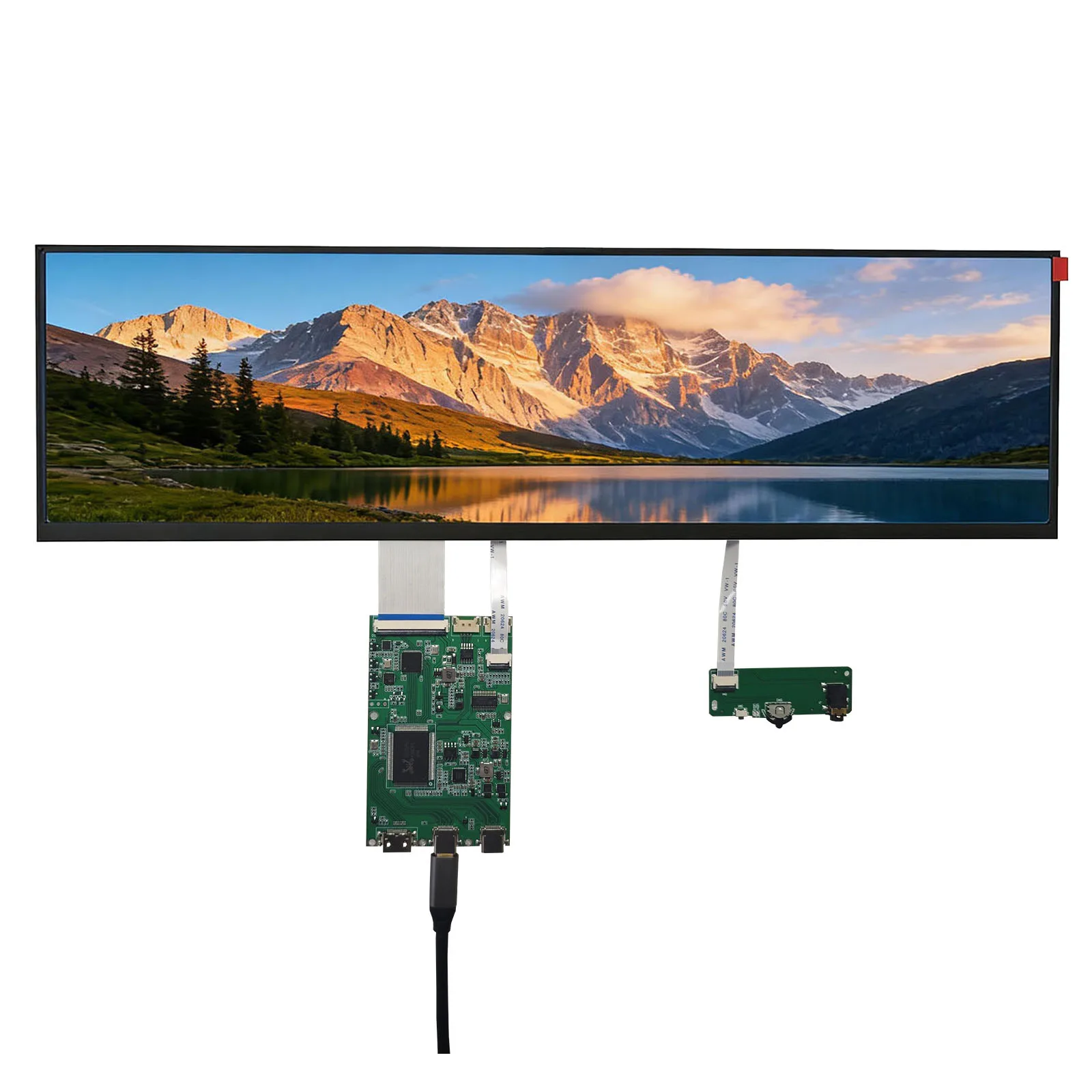 14.5 Inch 2.5K Touchscreen Bar Monitor, 2560x720 IPS Portable Touch Screen, 10-Point Touch, 60Hz, 350cd/m², USB-C Single Cable,