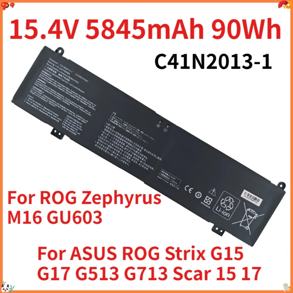 90Wh 5845mAh 15.4V C41N2013-1 Battery for ASUS ROG Strix G15 G17 G513 G713 Scar 15 17, Replacement for ROG Zephyrus M16 GU603