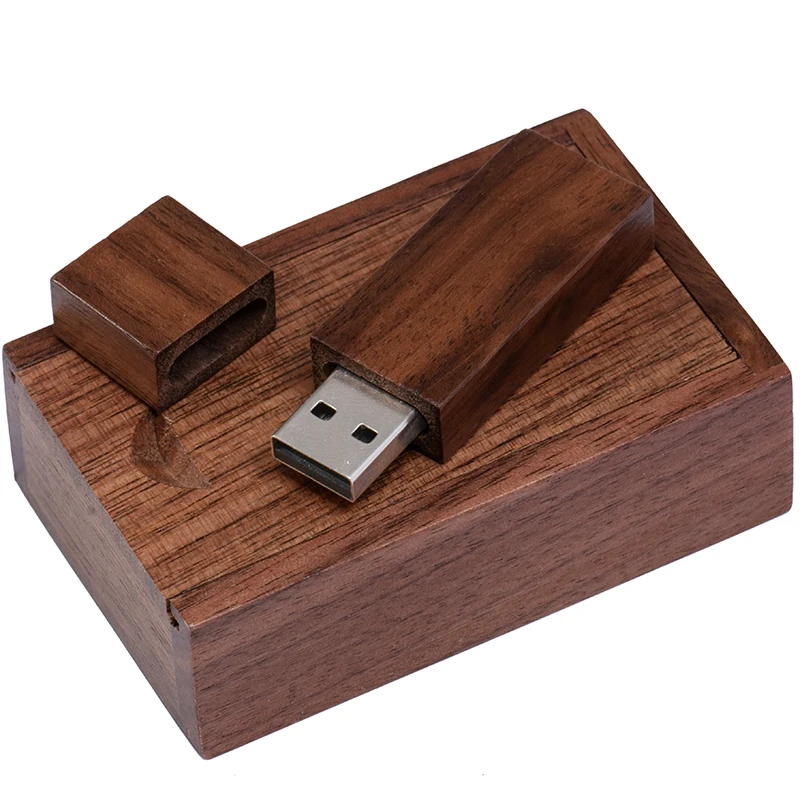 Wooden Box USB Flash Drive 128GB Creative Gifts Pen Drive 64GB Real Capacity Memory Stick High Speed Pendrive 32GB 16GB 8GB 4GB image 3