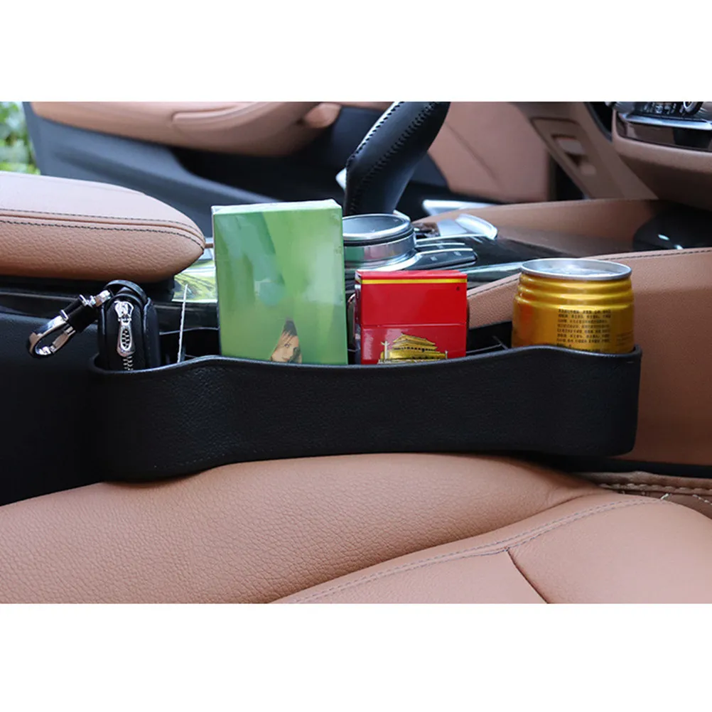 Durable Car Storage Box Organizer for Phone Wallet Keys Black Easy Install Space Saving Practical Car Storage Box