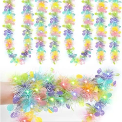 2m Spring Easter Garlands Stripe Tinsel Easter DIY Wreath Craft Easter Decoration 2025 Home Hanging Ornament Birthday Party Gift