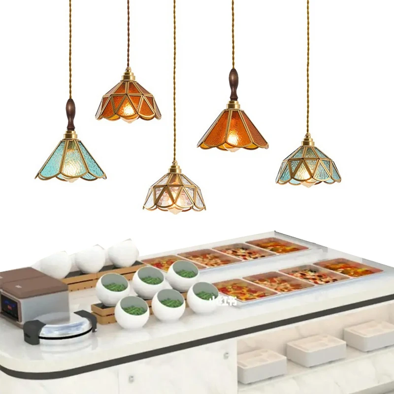 Industrial Mediterranean Retro Hanging Lights Wind Glass Dining Room Bedroom Homestaybed Lamps Retro Nostalgia Small Chandelier