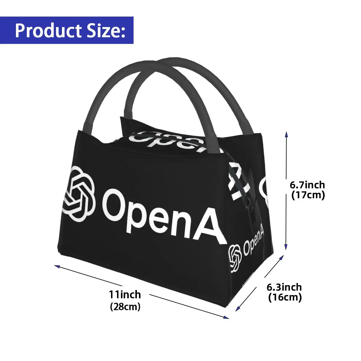 OpenAI Logo Portable insulation bag for Cooler Food Office Pinic Container