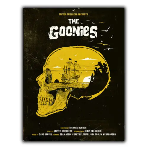Metallschild, Wandtafel, The Goonies, Filmplakat, Werbeplakat, Männerhöhle, Kinoraum, Aluminium